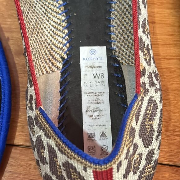 Rothys Mocha Spot Animal Leopard Print Round Toe Flat Shoe‎ Loafers Size 8 main image 1
